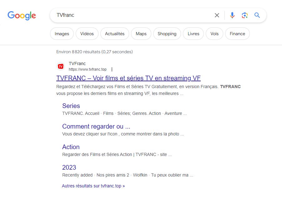 TVFranc sur Google